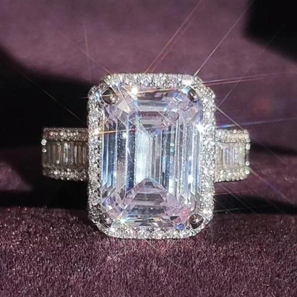 \\ NEW \\ S925 STERLING SILVER \\ ENGAGEMENT DIAMOND RING